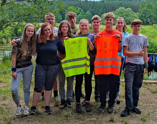Úspěšní přeživší survivalu 2021, skautský tábor Indiana Jones, 2021, Hradčany u Mimoně, oddíl Surikaty Líbeznice