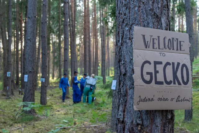 Městečko Gecko, skautský tábor Fallout, 2025, Hradčany u Mimoně, oddíl Surikaty Líbeznice